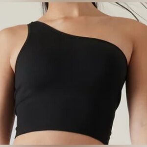 Athleta Aurora One Shoulder Tank Top Black
